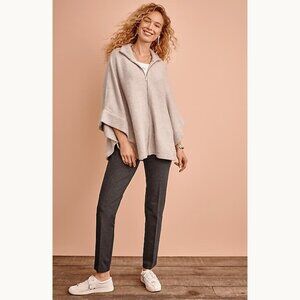 NWT J. Jill Ponte Welt-Pockets High Rise Slim-Leg Pants Charcoal Heather Size MP